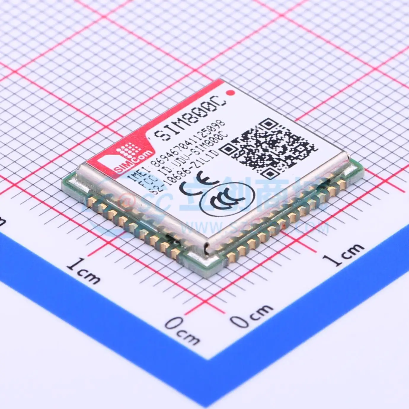 2pcs SIM800C 24Mbit SMD 17.6x15.7mm GSM GPRS UART USB GPIO SIM Cellular LTE Wireless Communication Module