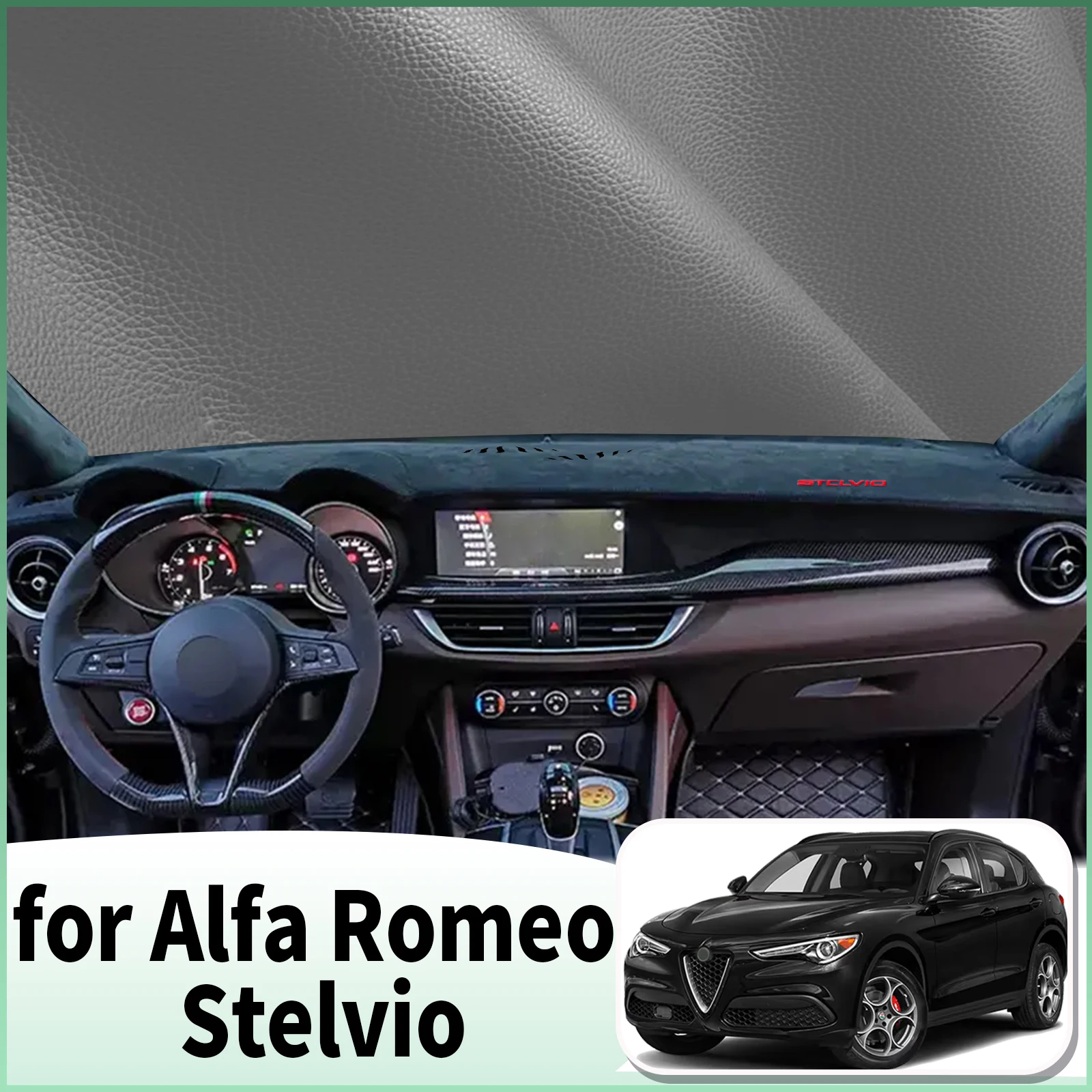 

fit for Alfa Romeo Stelvio 2017 2018 2019-2024 Car Dashmat Accessories Dashboard Cover Pad DashMat Sunshade Protective Carpet