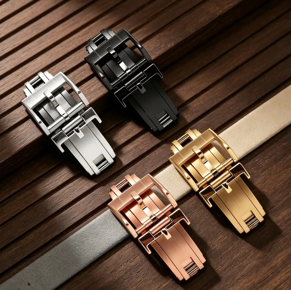 Deployant Watch Buckle For Traditional Watch Strap 316L Stainless Steel 16mm 20mm Fine Manufacture Watch Clasp For Delugs