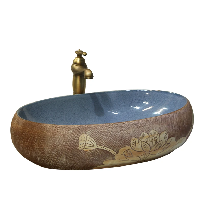 

Art stage basin wash basin ceramic balcony bathroom single basin