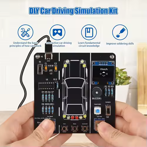 DIY Electronics Project Car Driver Simulator Kit STEM Soldering Practice Car Driving Simulation Solder Kit for School Learning - Image 5