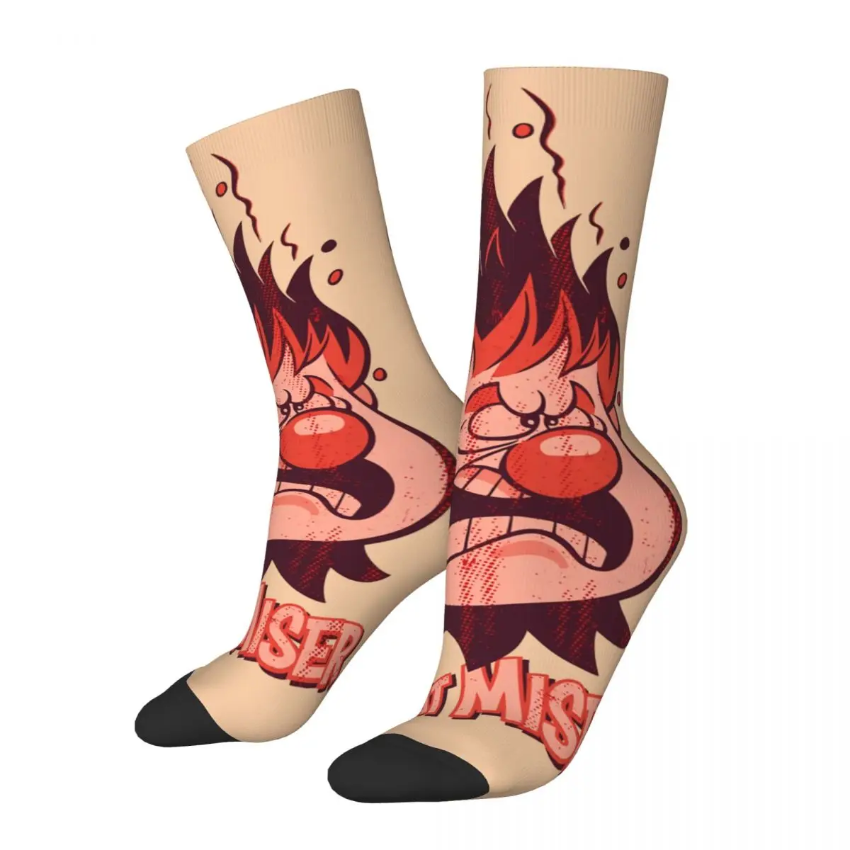 Funny Compression Sock for Men Heat Miser-1 Hip Hop Harajuku The Year without a Santa Claus 1974 TV Seamless Boys Crew Sock