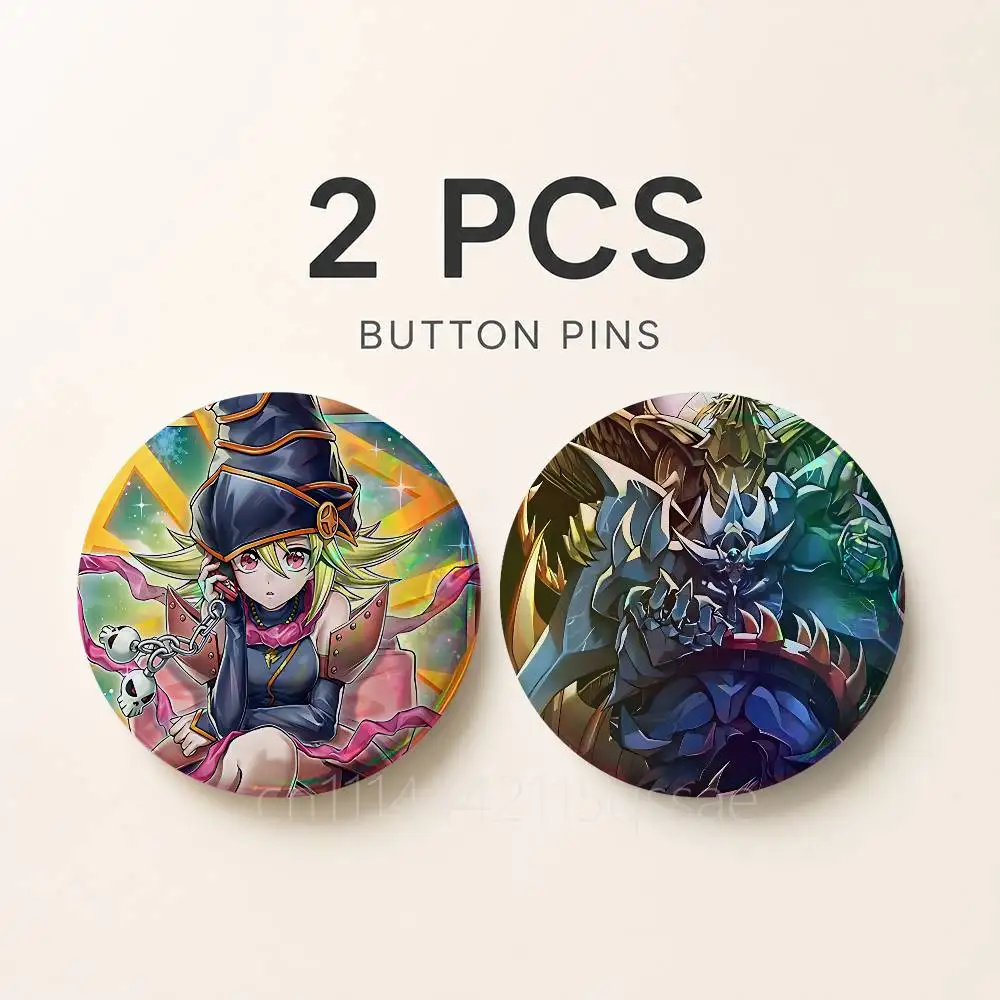 For Yu-Gi-Oh 25mm 75mm 44mm 58mm 32m Coin Badges Personalized Handmade Round Brooches Pins Accessory
