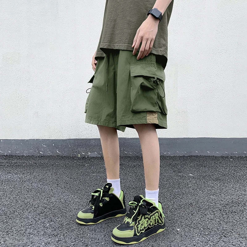 Short cargo baggy décontracté pour homme avec poches rétro, bermuda hip hop, High Street, mode estivale, Y2K, 2023