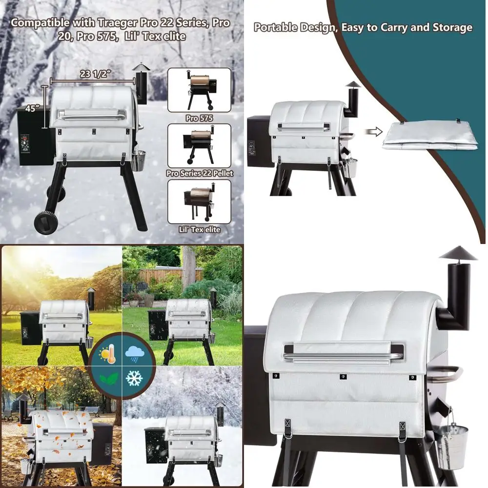 

Traeger Pro 22 Series Insulation Cover, Grill Blanket for Pro 575 & Lil' Tex Elite, Replacement BAC626 & BAC344, Winter Cooking