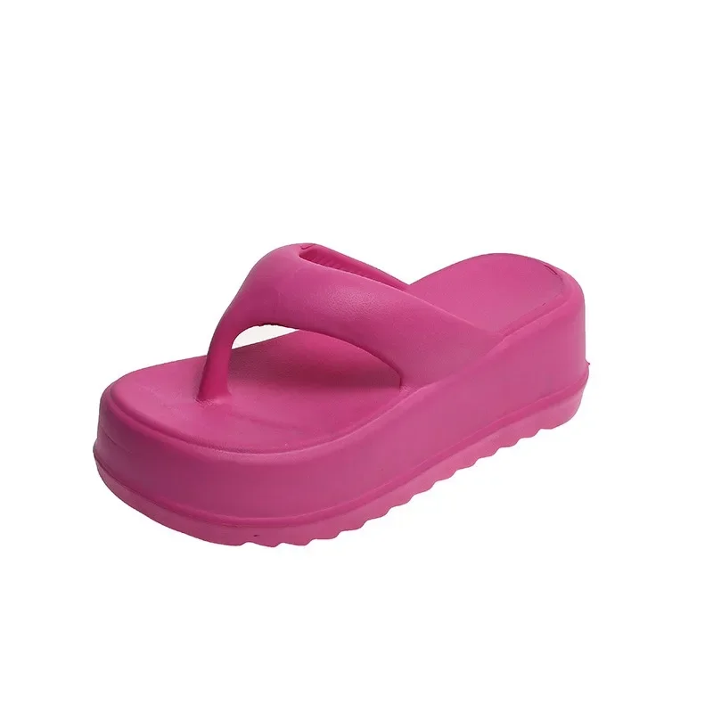 Sandalias de plataforma para mujer, chanclas planas clásicas de playa, zapatos de casa al aire libre, tacones suaves, novedad de verano