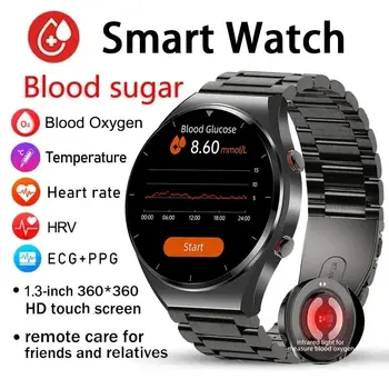 2024 precision health monitoring blood glucometer smart watch men&#x27;s ECG + PPG Bluetooth watch health blood pressure exercise smart watch