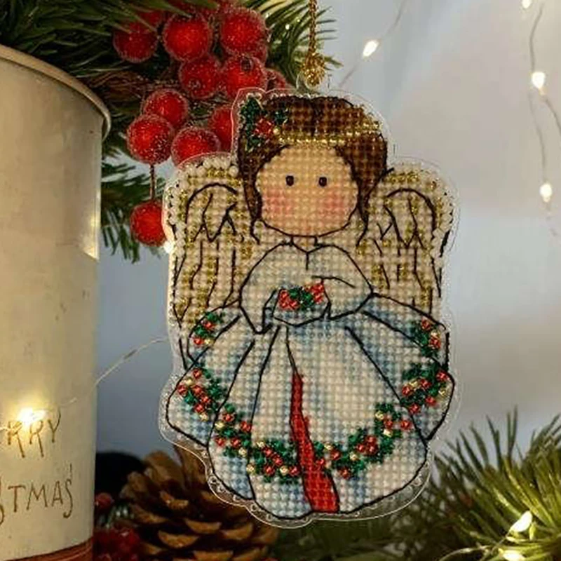 BXT106 Dekoration Heimdeko Homfun Handwerk Weihnachten Kreuzstich-Set Vorgezählt DIY Kreuzstich-Sets Kühlschrankmagnete