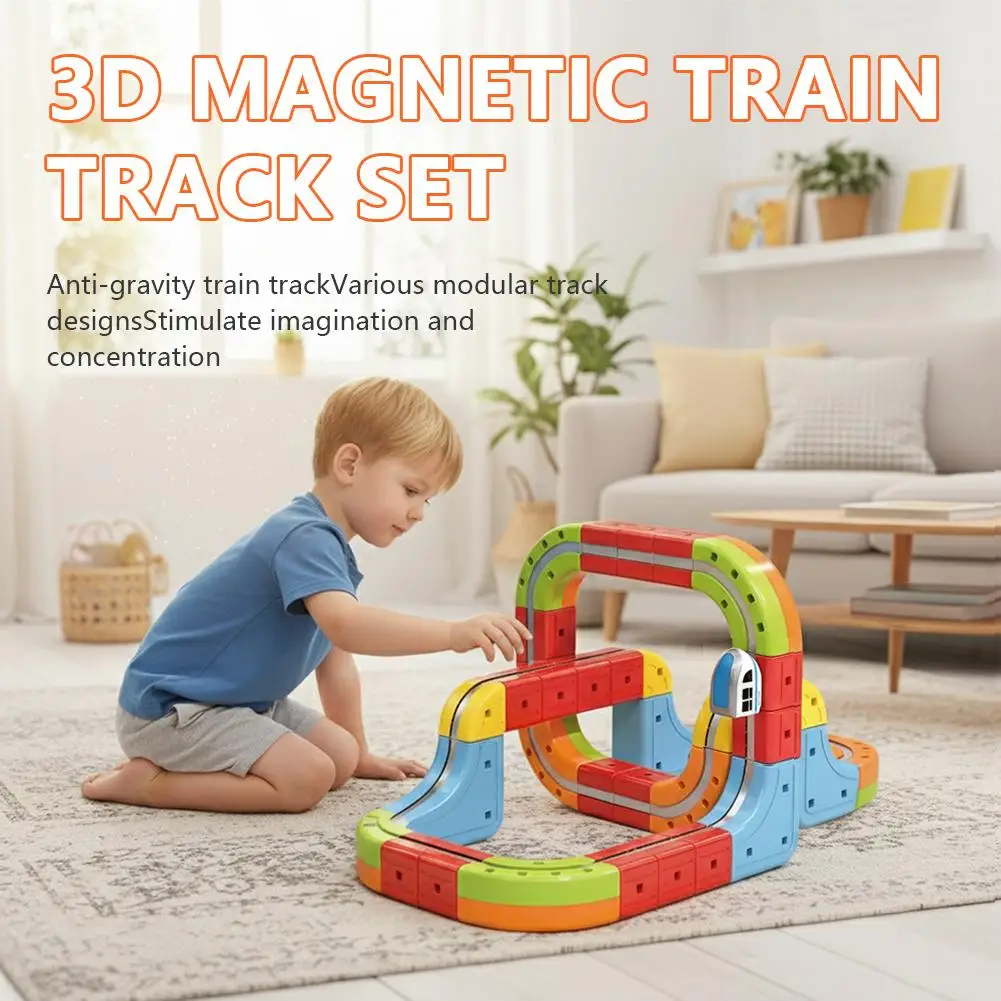 DIY Assembly Magic Rail Car Cube Toys For Kids Magic Electronic Track Train Construction Children Educational Toy Christmas Gift