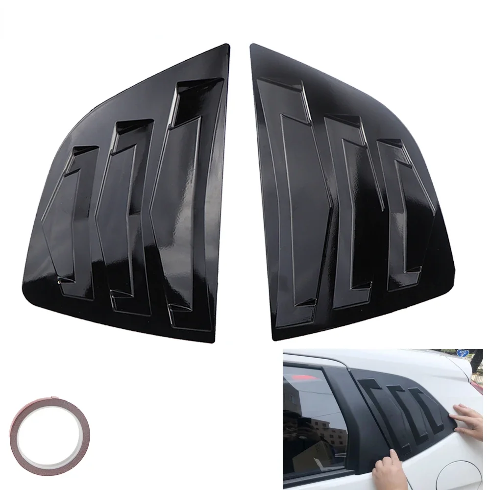 

2X Style Rear Side Window Quarter Louver Cover For Honda GK5 Jazz Hatchback 2014-2018 ABS Decorative