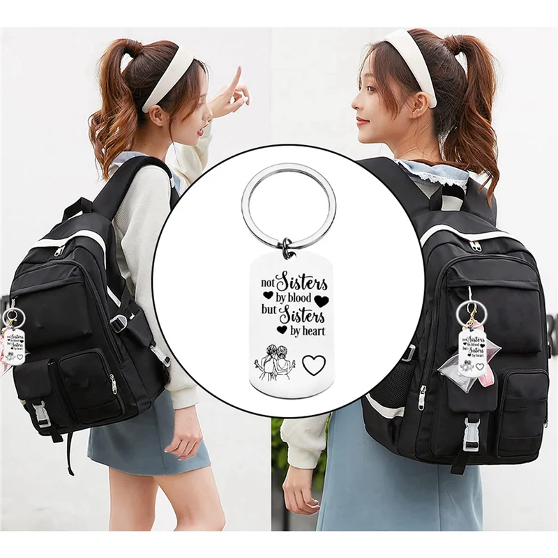 

J1UL1N 2X для женщин, девочек-подростков, брелок для сестры, подарки дружбы на день рождения, подарки-не сестры кровью, но сестры по сердцу