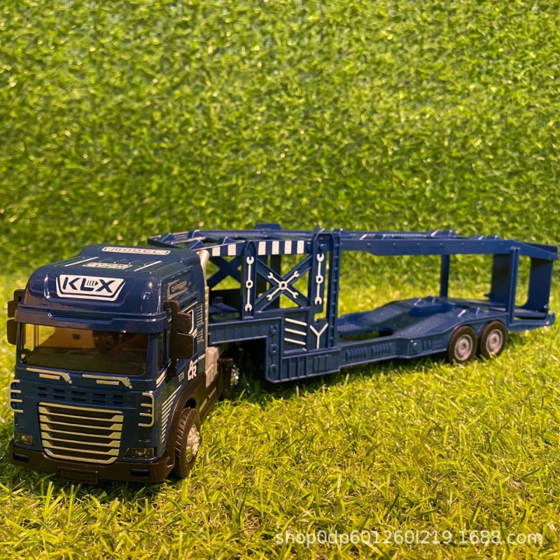 Alloy Model Toy Inertia Double-Layer Transport Vehicle Flatbed Truck Inertia Semi-Trailer