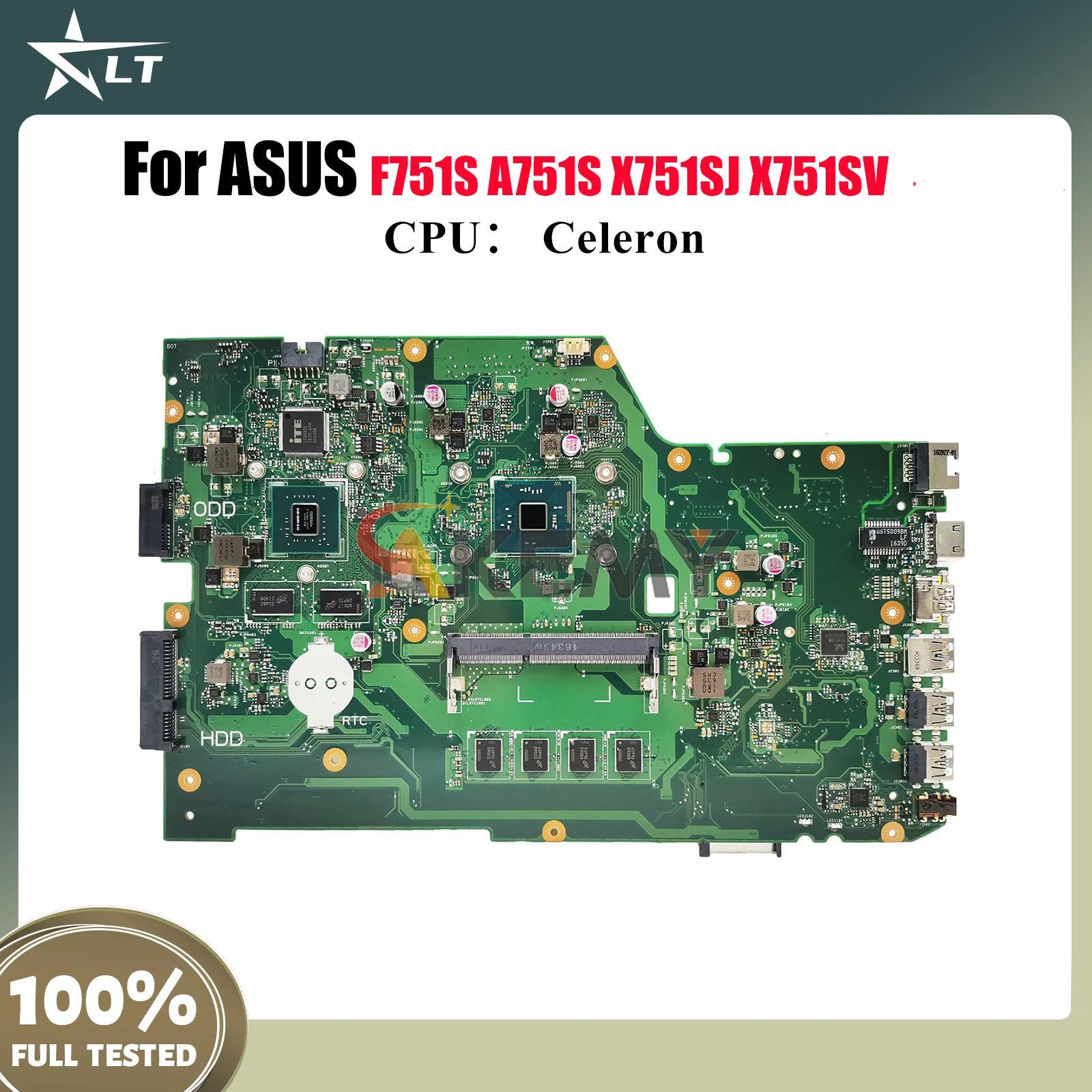 

X751SJ Laptop Motherboard For ASUS VivoBook A751S X751SV X751SJ F751S X751S Mainboard With Celeron CPU 100% tests OK fast ship