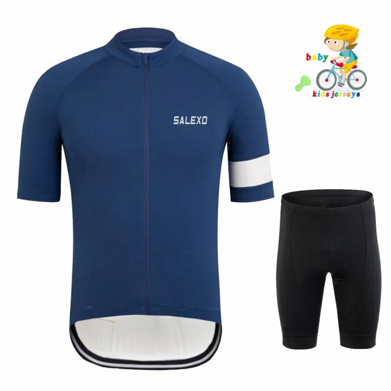 Salexo Kids Cycling Jersey Set Shorts Summer Balance Breathable Quick Dry Children Cycling Clothing Boys Girls Bicycle Wear