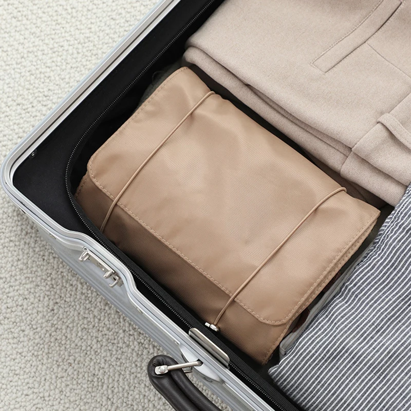 Vrouwen opvouwbare make-uptas met grote capaciteit make-upborstel opbergtas waterdicht compartiment reismake-up borstel beschermhoes