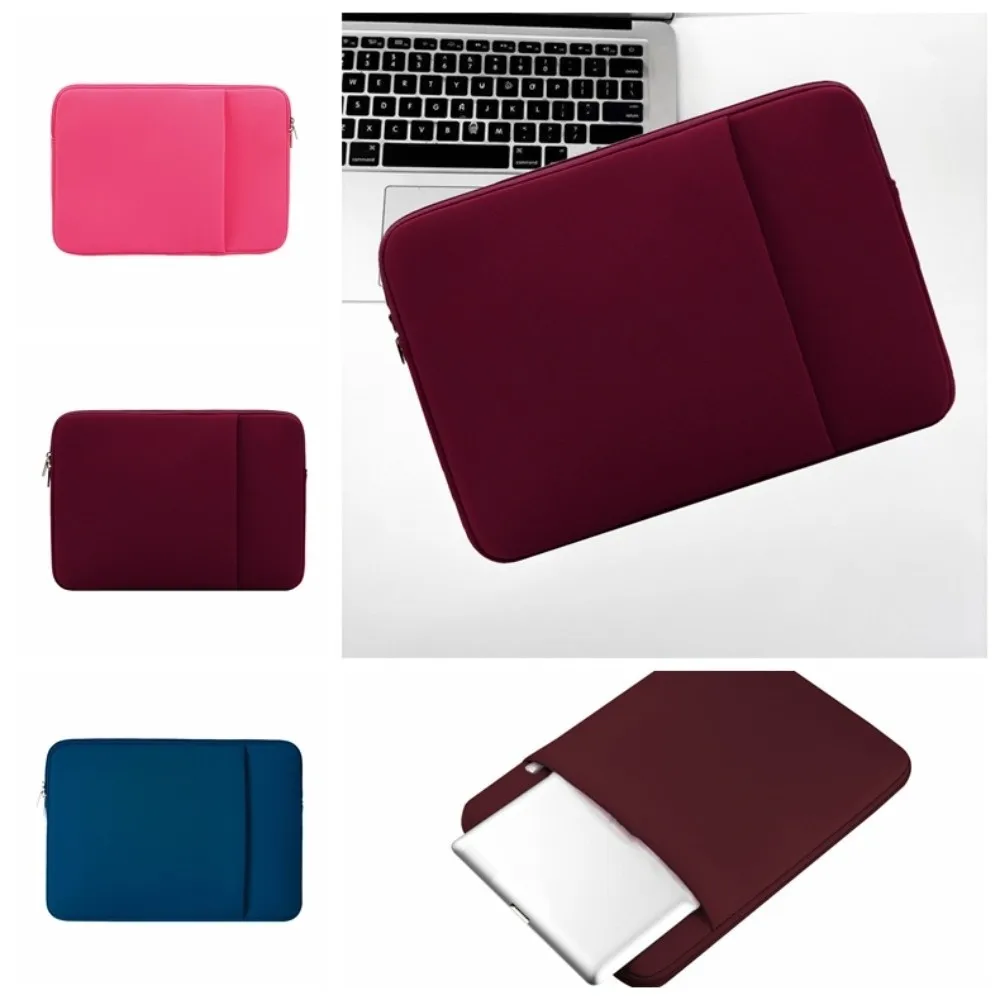 

Портативные сумки для ноутбуков с защитой от царапин, легкий защитный чехол для ноутбука, мягкий материал, чехол для ноутбука с двойной молнией, женская сумка