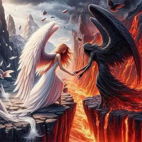 1 set of Devil and Angel Diamond Painting Set, DIY Adult Full Diamond Home Decoration Painting Set, Adult, Frameless Art Crafts