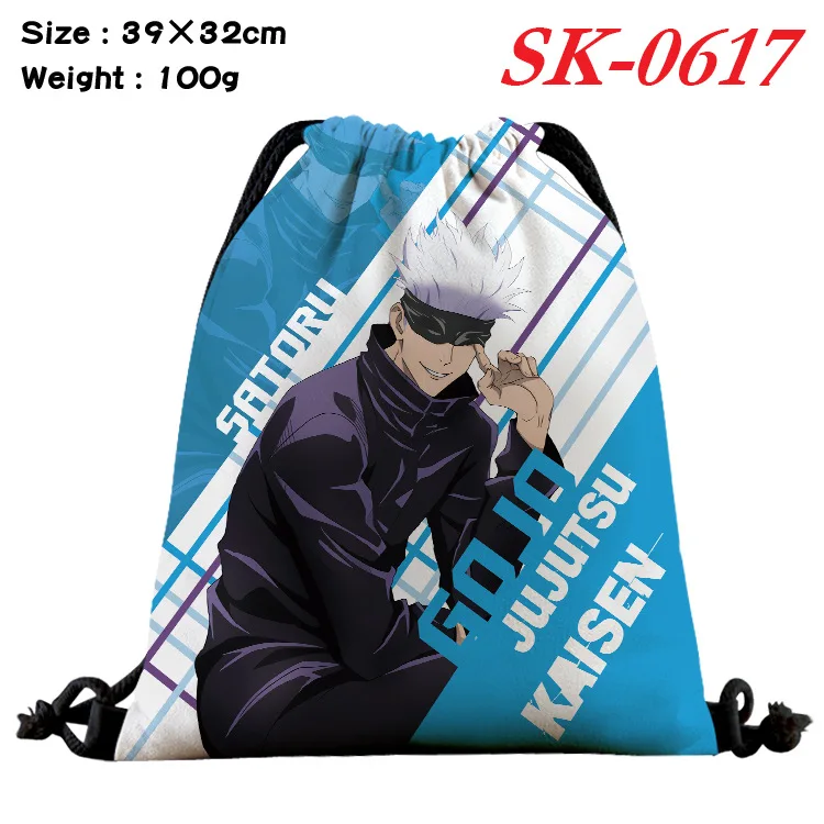 Jujutsu Kaisen  Anime Cartoon Portable Backpack School Drawstring Bag Full Color Storage Bag Student