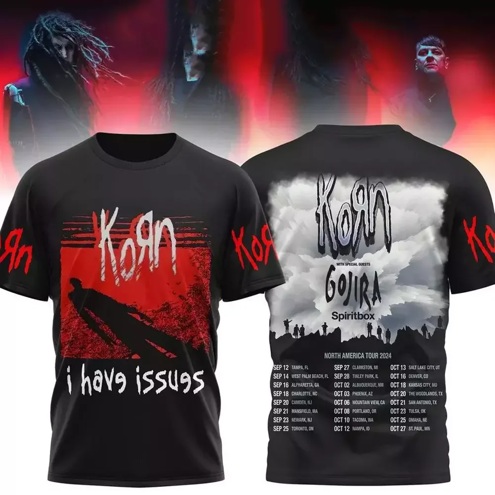 Rock Korn Graphic T-Shirt Male 3D Print Men Women Hip Hip Trend Short Sleeve Tee Y2k Top Oversized Streetwear Cosplay tshirt view 2
