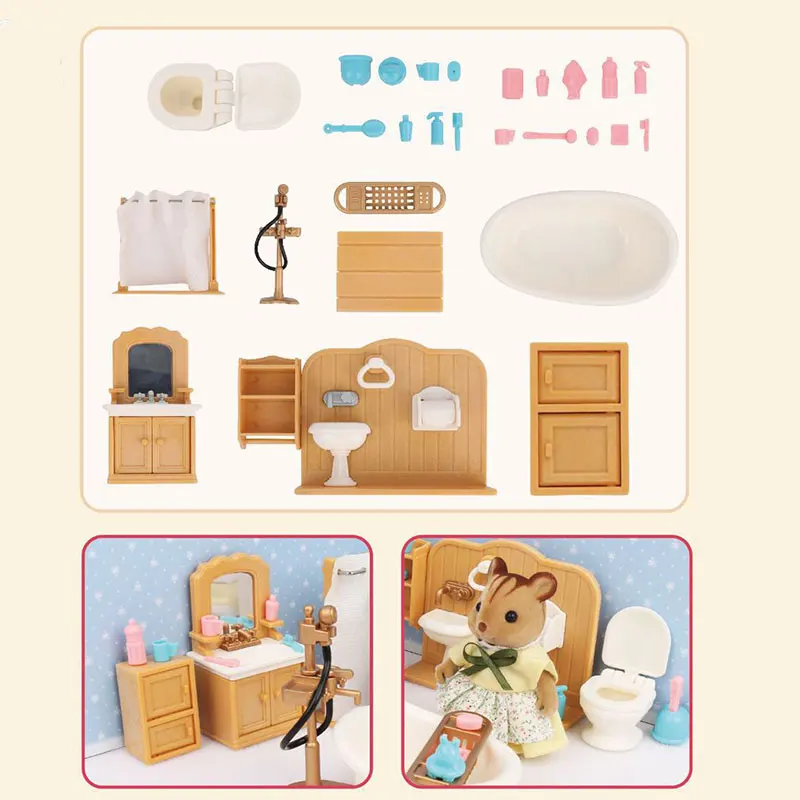 Caja de regalo en miniatura para casa de muñecas, conjunto de muebles para casa de muñecas, cocina, baño, juguetes de simulación, juguete para niñas, 1/12