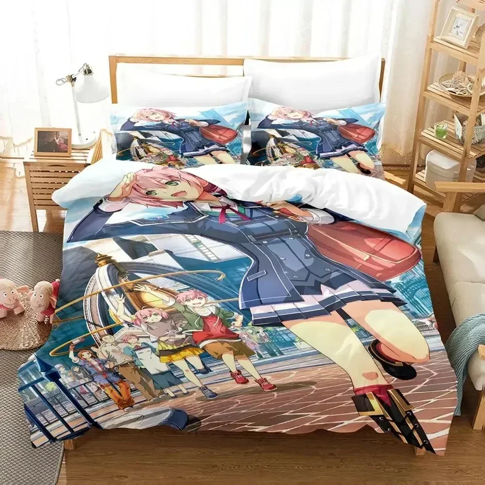 Anime Legend of Heroes Bedding Set Duvet Cover Sheet Printed Bed Set Pillowcase Bed Full Queen King Size Comforter Bedroom