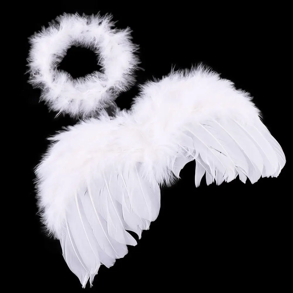 Kawaii Fluffy 6-18 Months Kids Angle Wings Versatile Children Performance Prop Lovely Birthday Gifts Headdress Photo Accessories