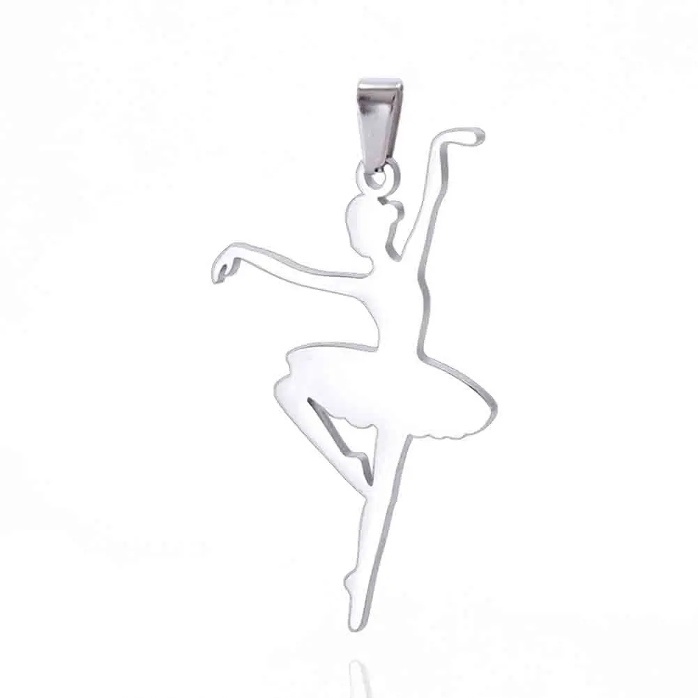 Kkjoy Mode Ballerina Tanzen Mädchen Anhänger für Frauen Edelstahl Schmuck Geburtstag Geschenk Großhandel – Detail 4