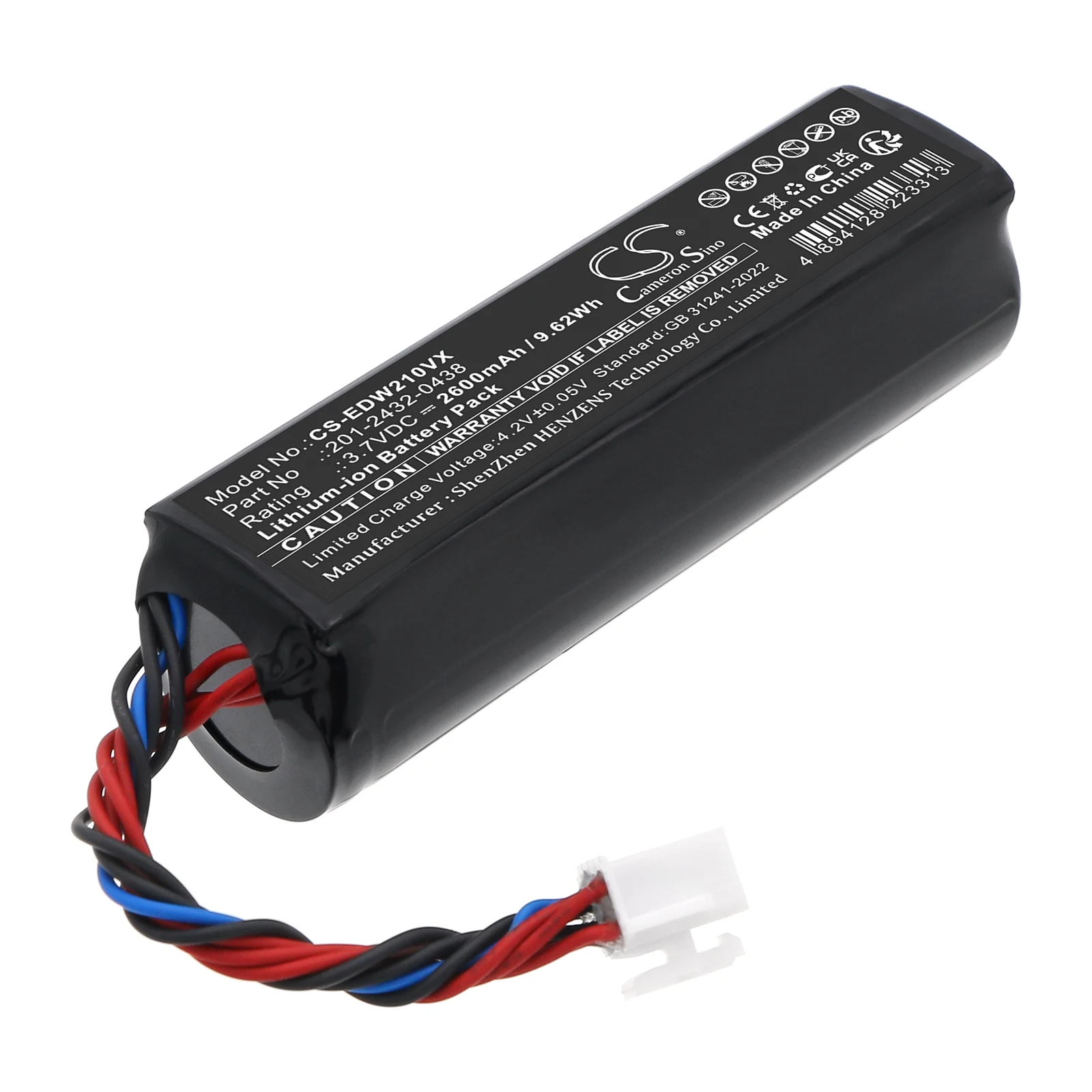 CS Replacement Battery for Ecovacs Winbot Mini,Winbot W1S,Winbot W2 Pro PN:201-2432-0438,S32-LI-36-3000 2600mAh / 9.62Wh