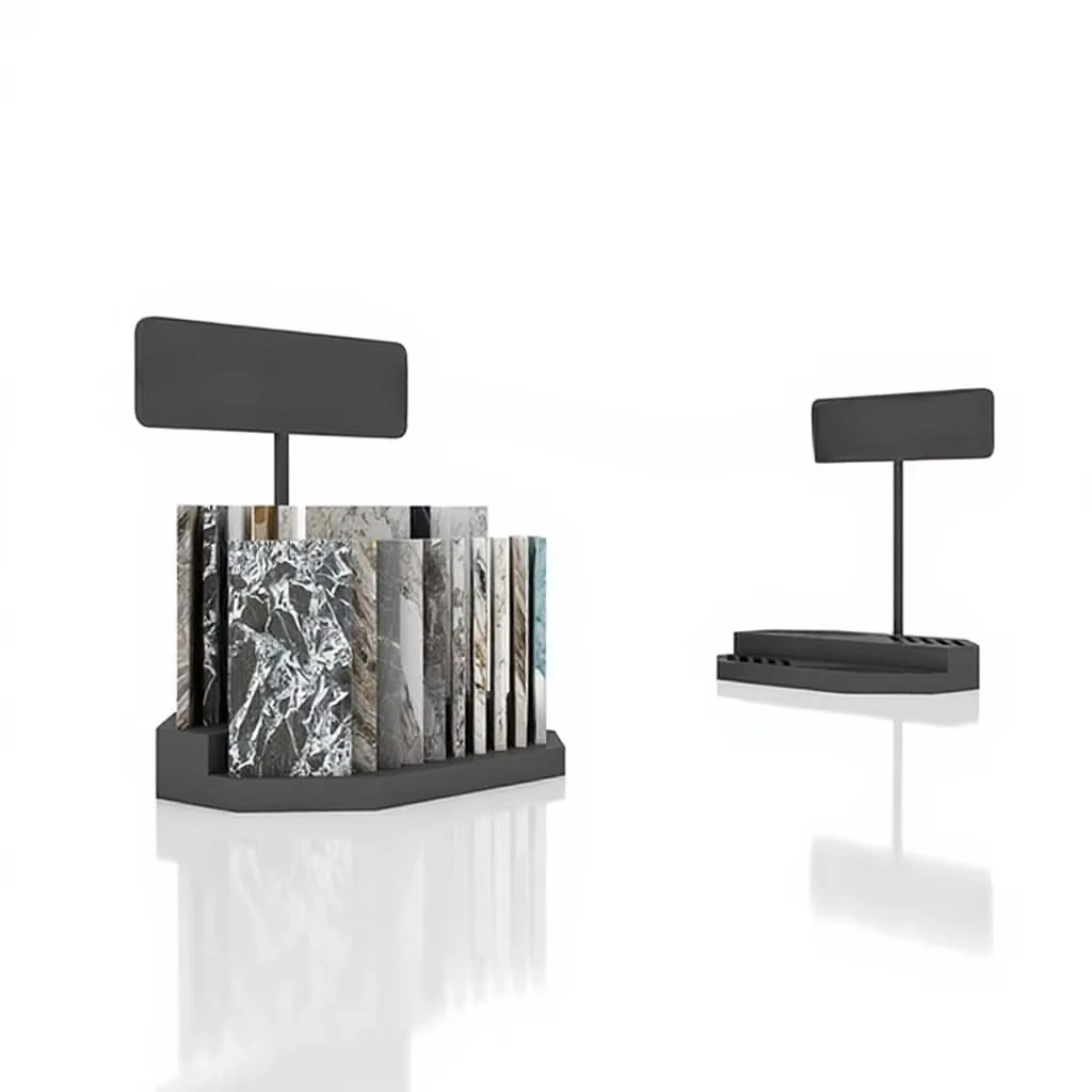 &c Oem Odm Customize Logo Size  Seamless Metal for Table Tile Counter Top Display Rack Standing Showroom