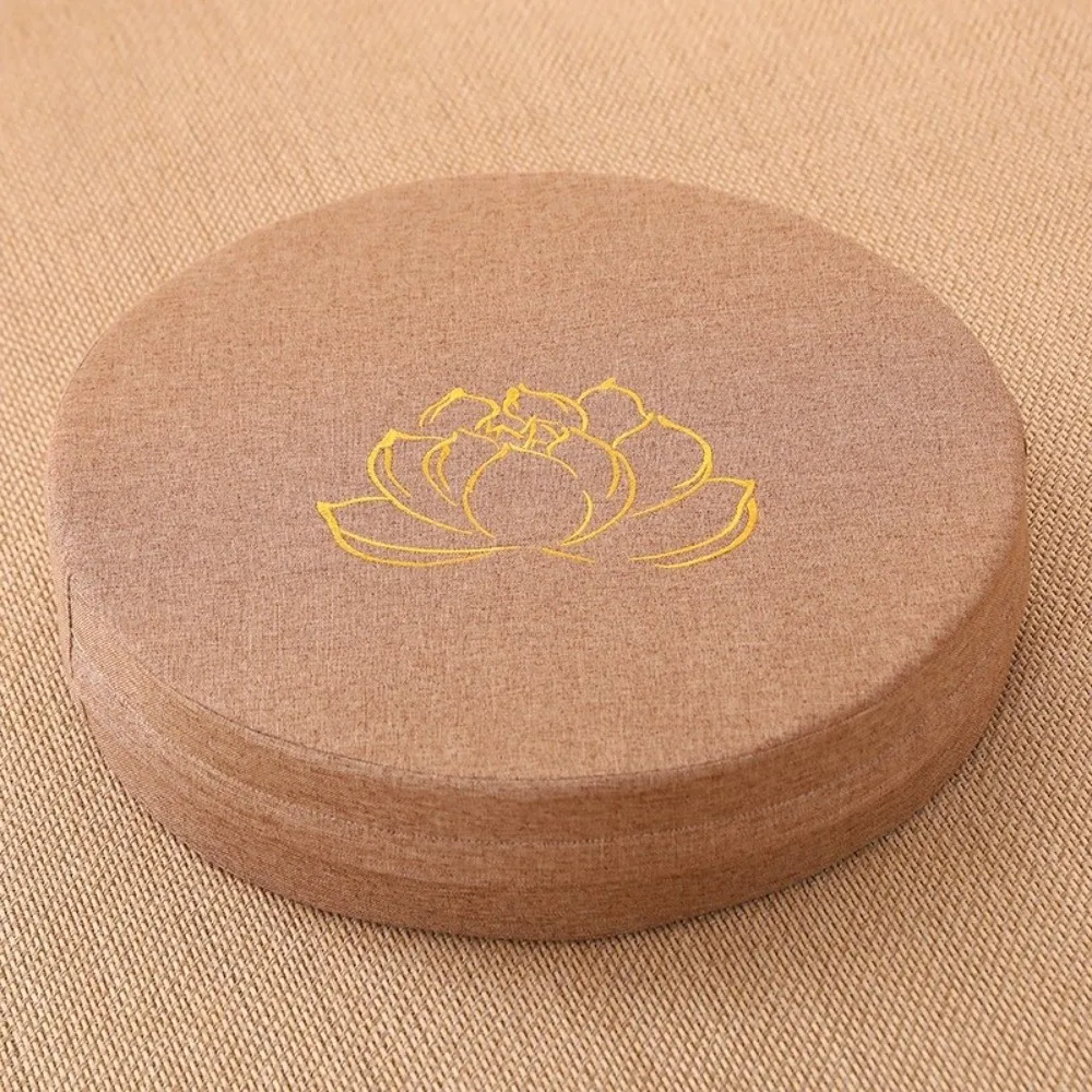 New Lotus Embroidered Yoga Meditation Cushion Removable Cover Washable Backrest Pillow Thickening Fill Round Tatami Mat
