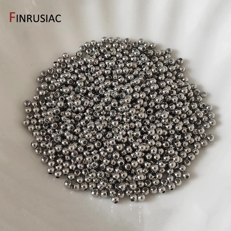 14/18K vergoldete runde Abstandsperlen aus Messing und Metall zur Schmuckherstellung, 2–6 mm Trenner für Perlen, Zubehör für Schmuck. – Detail 29