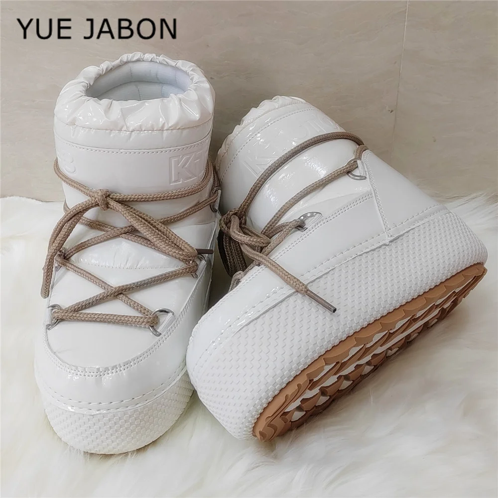 Botas Mujer 2026 New Snow Boot Women Winter Warm Shoe Platform Space Boots Skiing Space Boots Round Toe Platform Ankle Snowboots