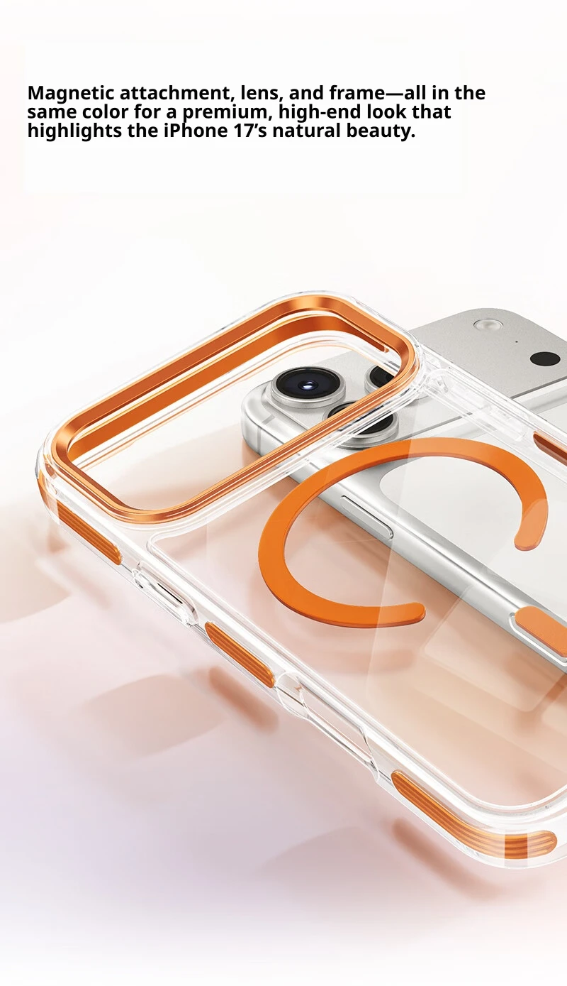 SAMZHE Magnetische Hülle für iPhone 17 Pro Max, ultradünn, sturzsichere Linsenschutz-Handyhülle für MagSafe, Premium-Design MagSafe Hüllen – Detail 3