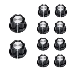 Miwayer 10Pcs Potentiometer Volume Control Knob Silver Tone Top 1/4