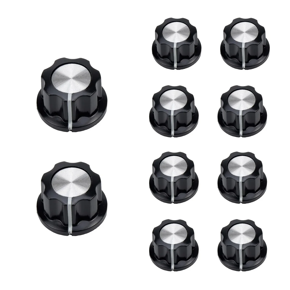Miwayer 5/10/20 Pcs Potentiometer Volume Control Knob Tone Top 1/4' Shaft W/Set Screw /for Guitar Effect Sound Pedal Replacemen