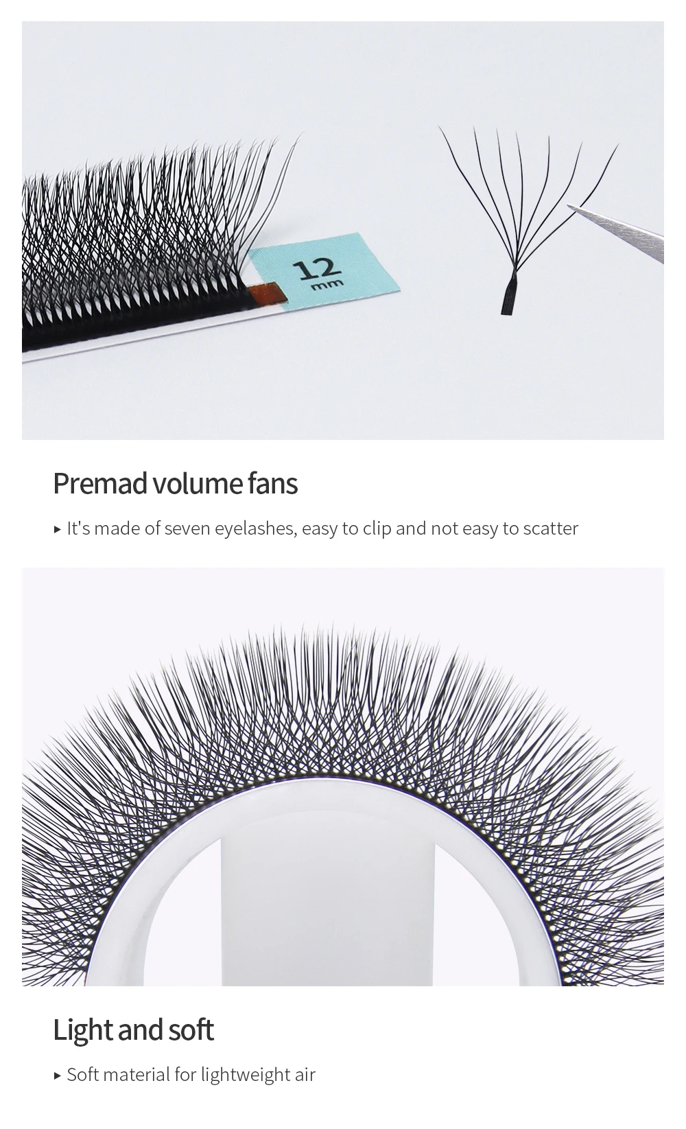 GLAMLASH 7D-W-förmige Wimpernverlängerung, C/D/L/LU/M, vorgefertigte Volumenfächer, Clover W-Style-Wimpern, falscher Nerz, weich, leicht fächernd, natürlich – Detail 6