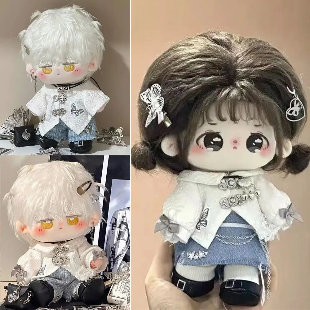 

20CM Doll Clothes White Blue Changing Dress Game Doll Student Uniform Cosplay Photo Prop Doll Blouse Pants Suit