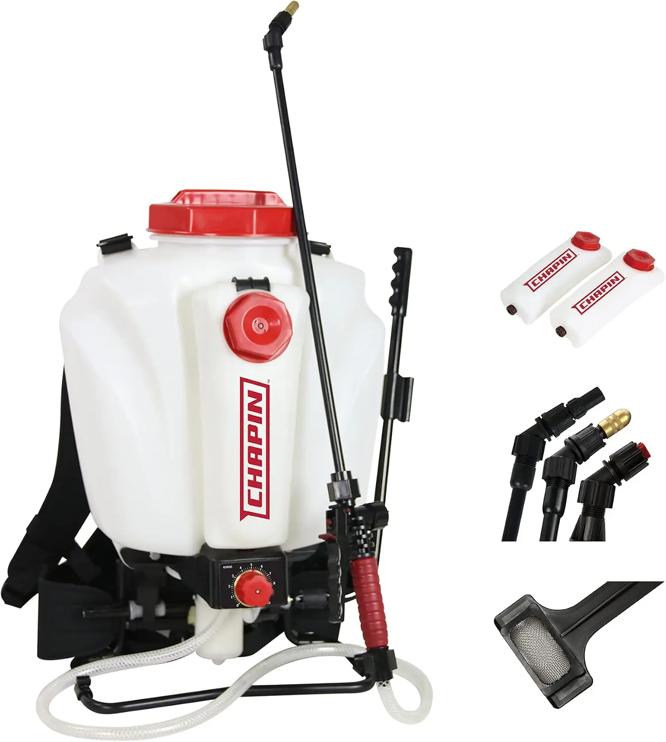 Professional 4-Gallon Backpack Sprayer with Separate Water and Chemical Tanks, Mixes on Exit, Translucent White