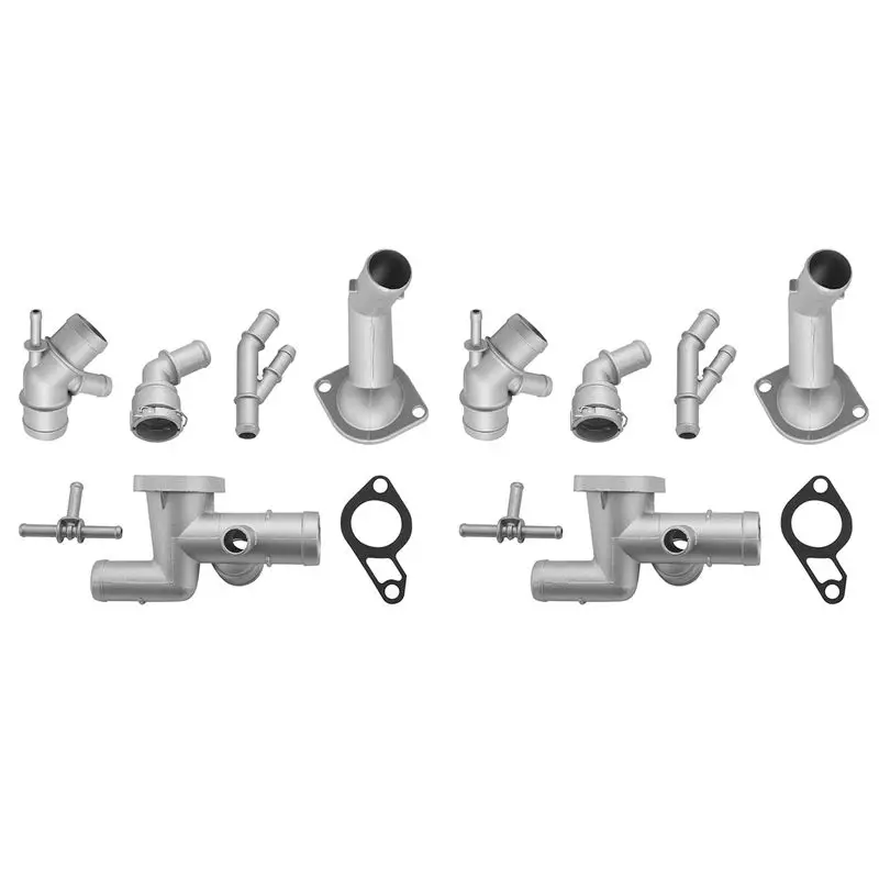 A48P-12Pcs Aluminium Engine Cooling Coolant Hose Connector Supercharger Pipe For MK4 Golf Jetta GLI TT 1J0121087E