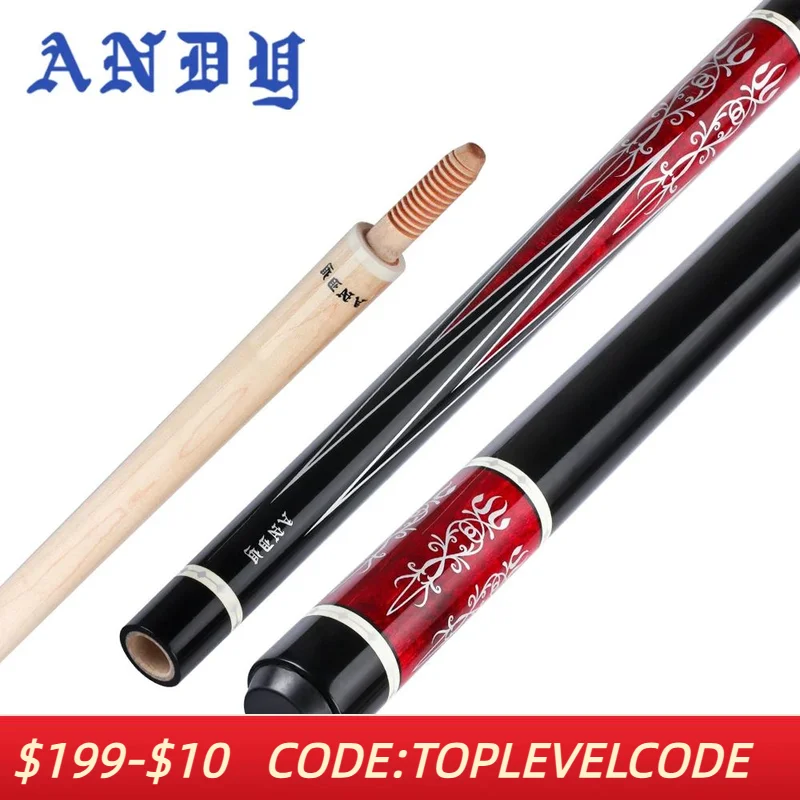 

ANDY-Professional Carom Taper Cue Stick Бильярд, клен ручной работы, 3 подушки, наконечник 12 мм, 142 см