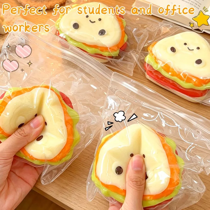 Extra Thick Simulated Sandwich Toast Soft Pinch To Relieve Daily Tension Decompress and Slow Rebound Table Decoration Toy