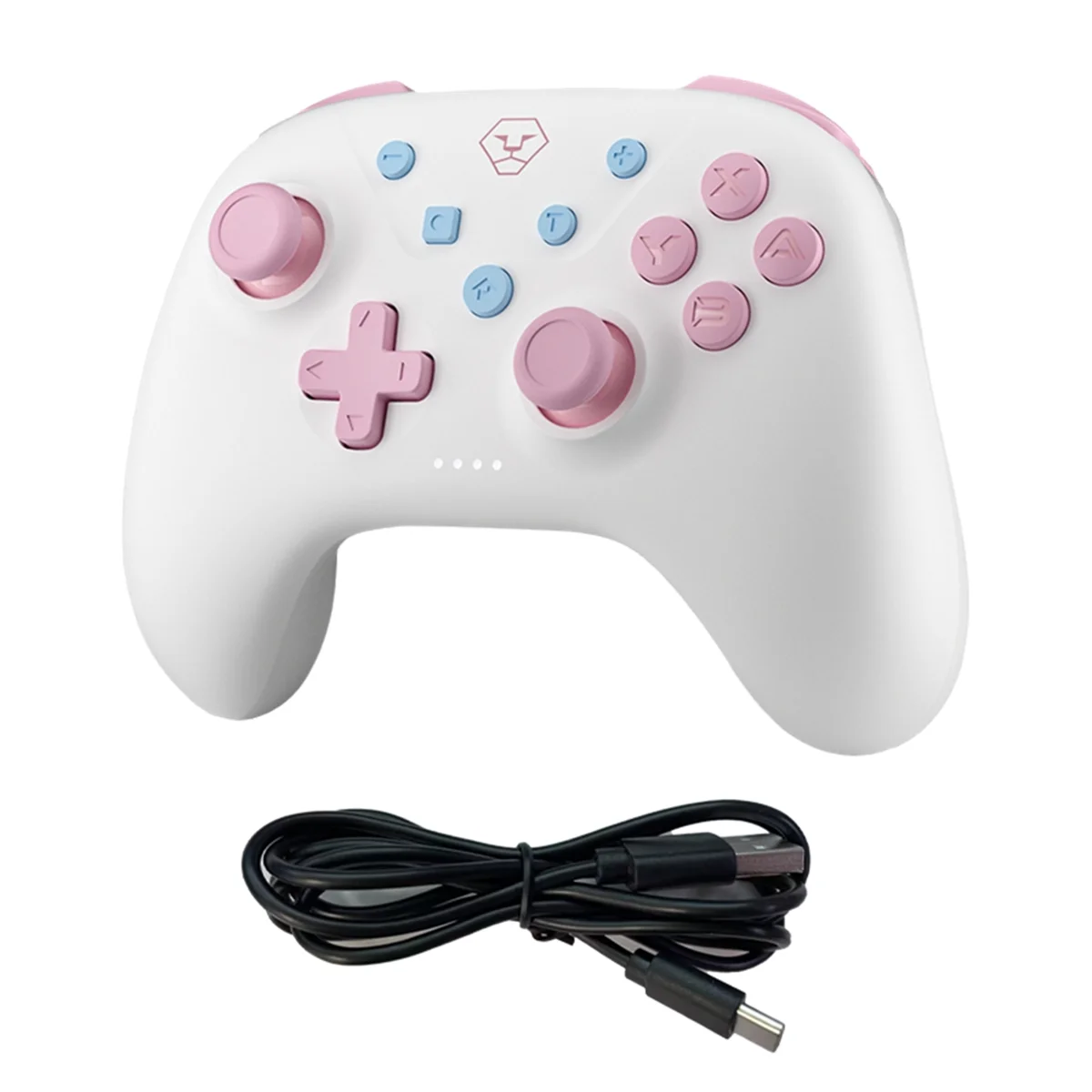 para Switch Bluetooth Gamepad 3 modos vibración somatosensorial mango de color caramelo blanco