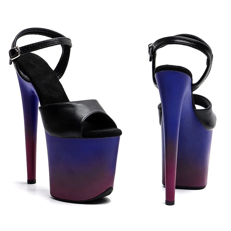 Leecabe 8Inch/20cm Matte PU upper gradation Colorfur Platform High Heels party Sandals Pole Dance Shoes