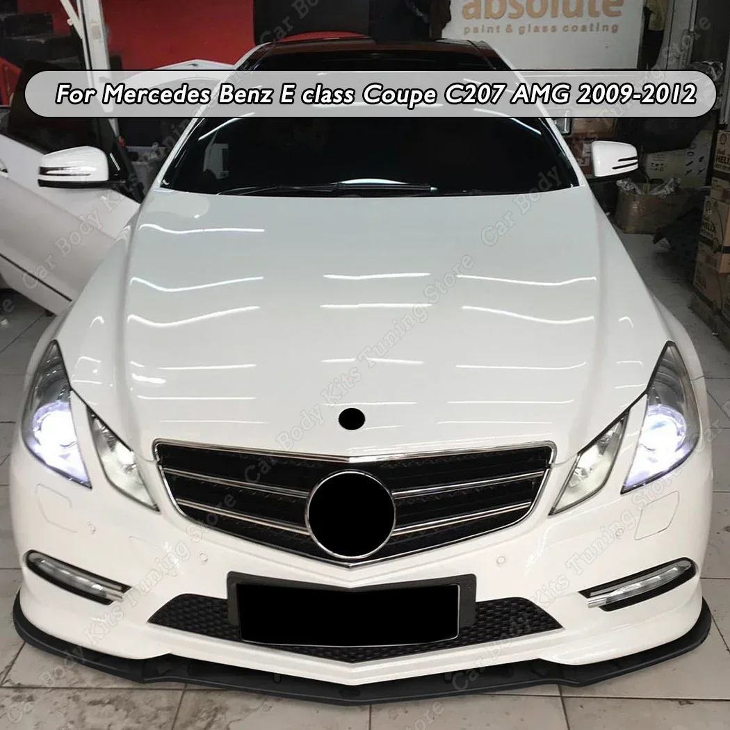 Front Bumper Splitters Body Kit Diffuser Spoiler For Mercedes Benz E class Coupe C207 AMG e350 e250 e500 Pre-facelift 2009-2012