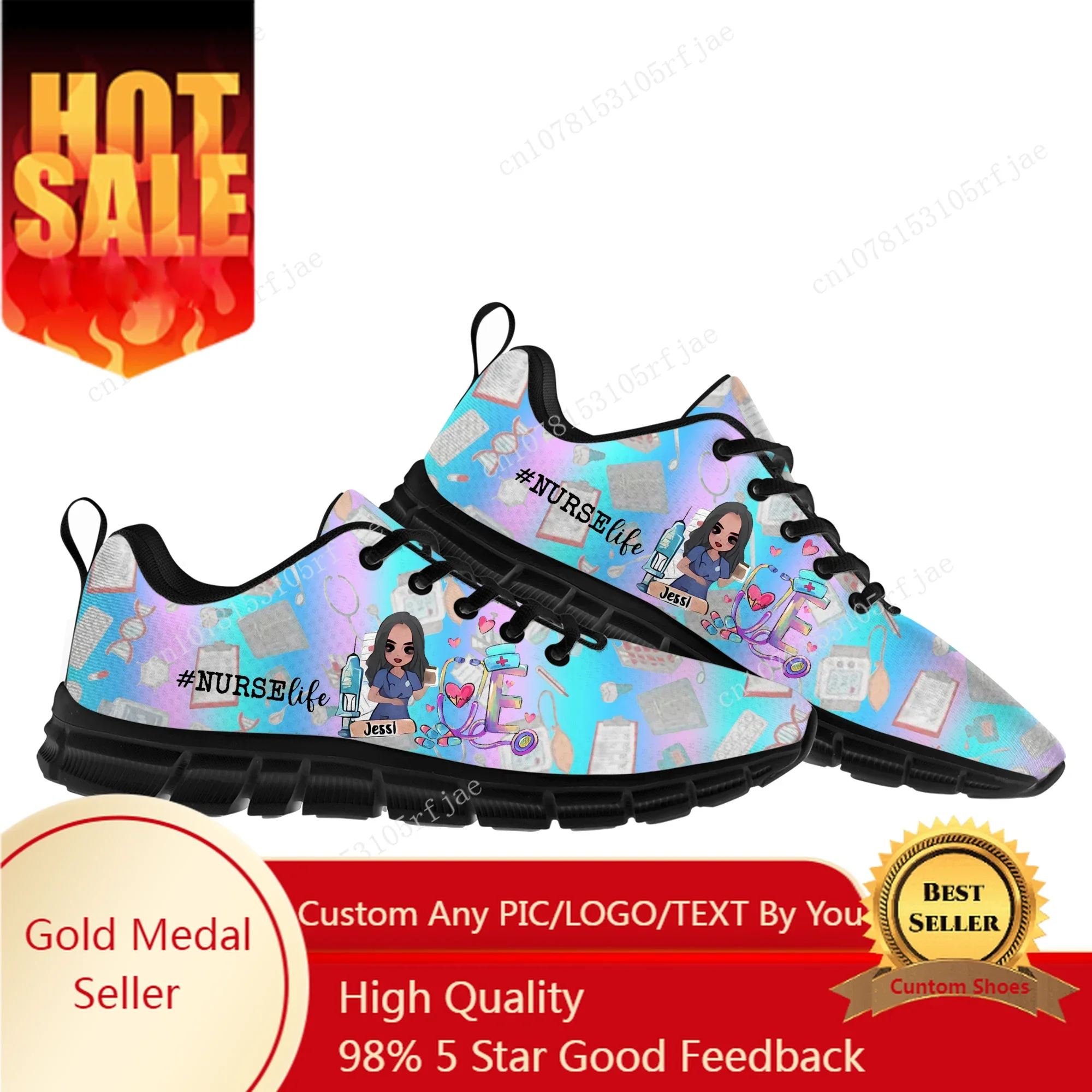 

Cute Cartoon Nurse Sports Shoes Hot Nurse Mens Womens Teenager Children Sneakers Fashion Sneaker Custom Built Shoes