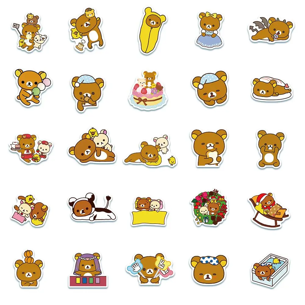 Stationery Sticker Mobile Phone Decor Self-Adhesive DIY Scrapbooking Graffiti Stickers Cartoon Bear Sticker Rilakkuma Stickers