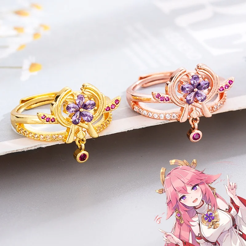 Anime Ring Genshin Impact Yae Miko Cosplay Prop Accessories