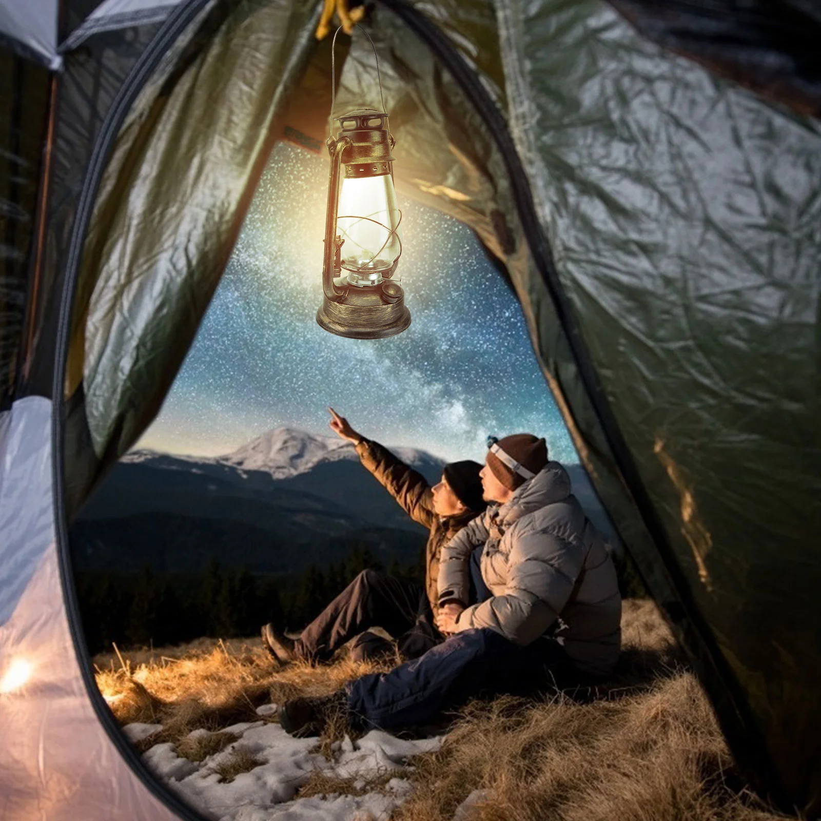 Lámpara colgante de queroseno, linterna de aceite, luz de Camping, lámparas de hierro de Metal de emergencia Retro, calentadores de uso interior