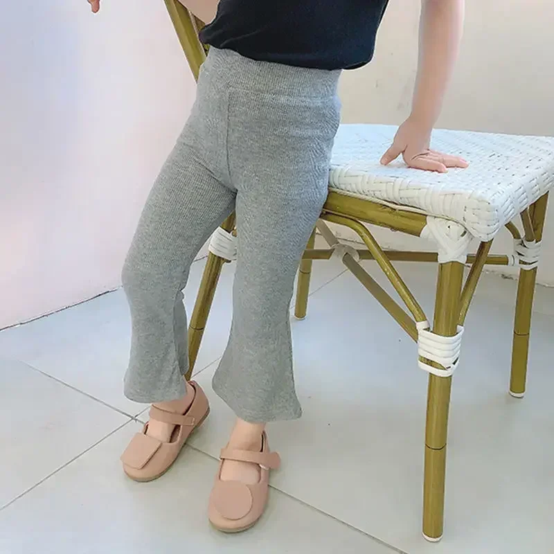 

Children Girls Bell-bottom Trousers Skinny Pants Kids Leggings Spring Autumn Thin Type Flare Trousers Kids Slim-fit Pants Capris