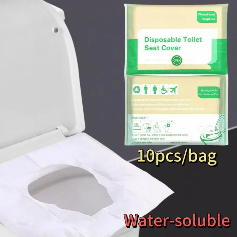 

10-100PCS Portable Disposable Toilet Seat Covers Type Travel Camping Hotel Bathroom Accessories Paper Waterproof Soluble Water